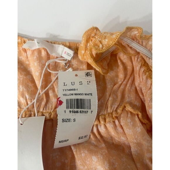 LUSH Ruffle Tiered Tank Top In Mango/ Yellow/ White - Picture 7 of 12